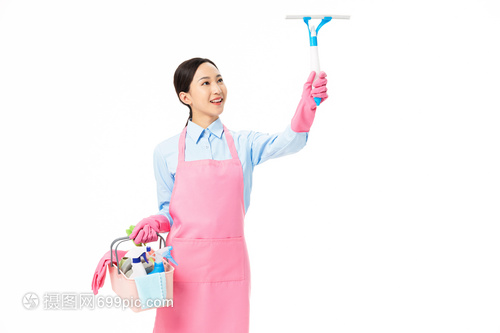 家政服務女性清潔擦拭